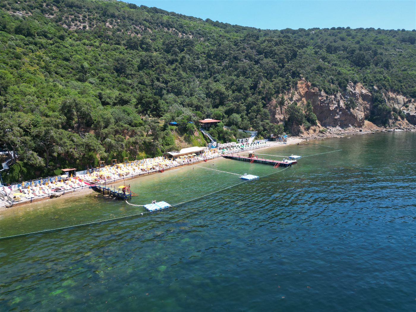Halik Koyu Eskibağ Beach plaj ve koy manzarası, Büyükada